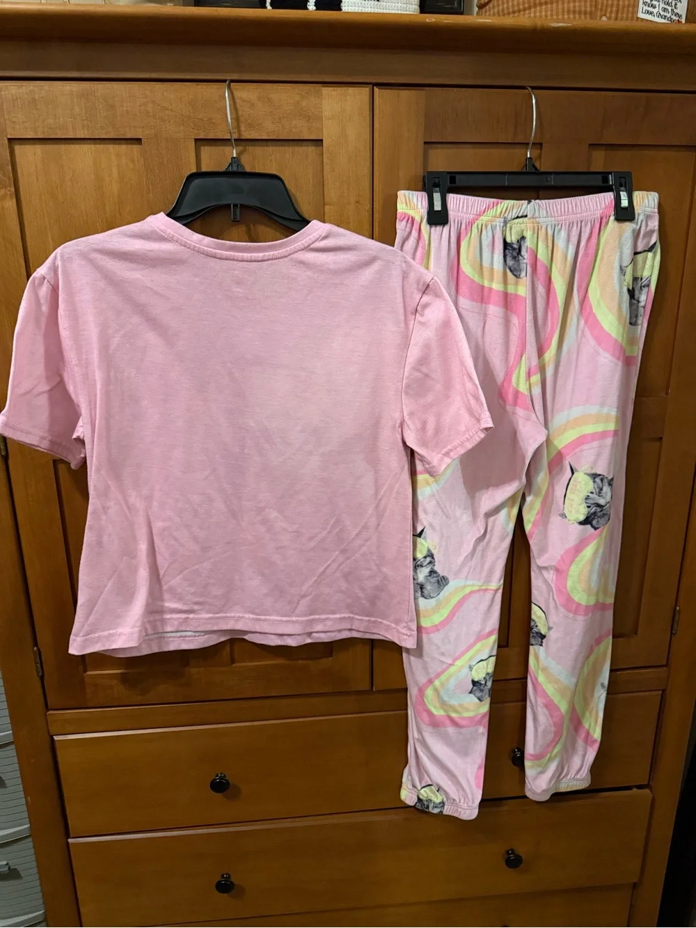 Justice Sleep Girls Cat Nap 2-Piece Pajama Set – Size Large (12/14) 🩷🐱